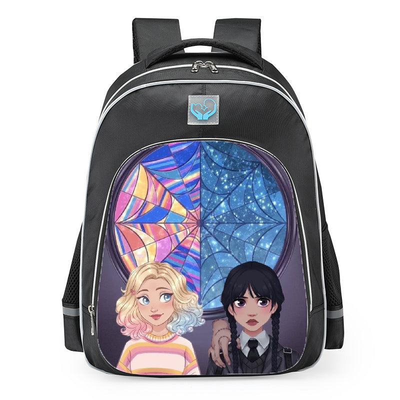 Wednesday Addams Enid Sinclair Stained Glass Window School Backpack 16inches