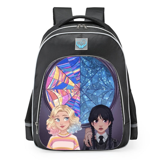 Wednesday Addams Enid Sinclair Stained Glass Window School Backpack 16inches