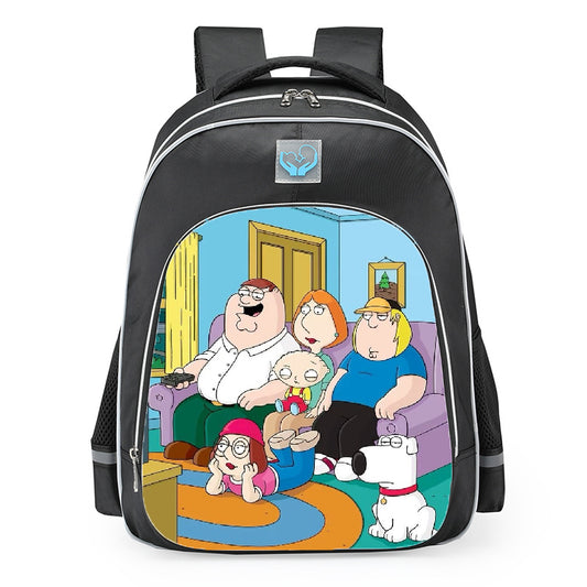 Family Guy Classic Living Room Portrait School Backpack 16inches Black