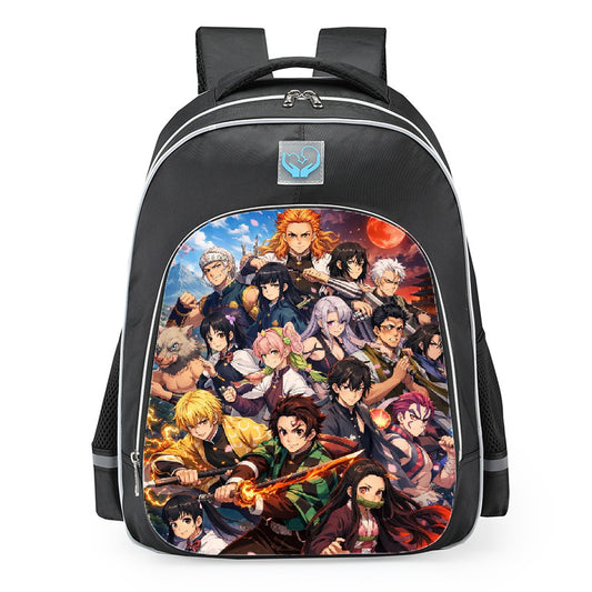 Demon Slayer Ultimate Character Collage Anime School Backpack 16inches