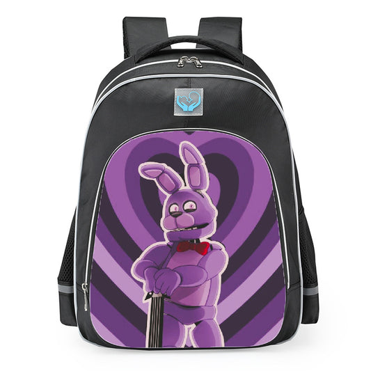 Five Nights At Freddys Bonnie Purple Heart Tunnel School Backpack 16inches