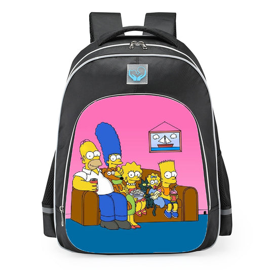 The Simpsons Classic Couch Portrait School Backpack 16inches