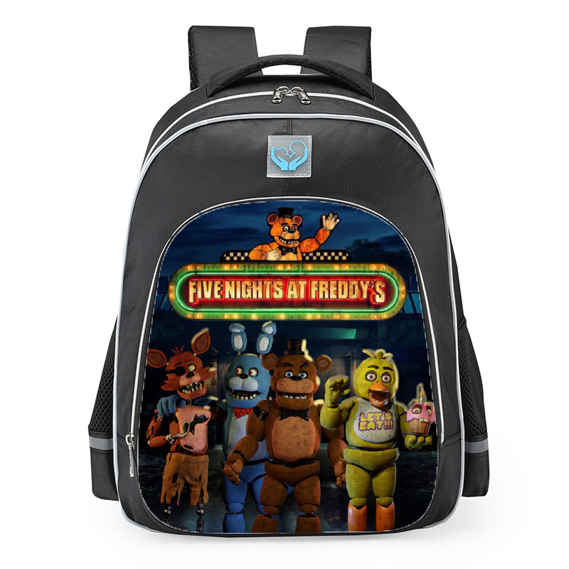 Five Nights At Freddys Neon Sign Group School Backpack 16inches