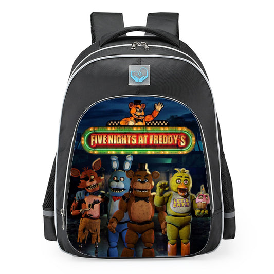 Five Nights At Freddys Neon Sign Group School Backpack 16inches