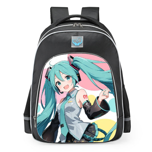 Hatsune Miku Posing Happily Colorful School Backpack 16inches