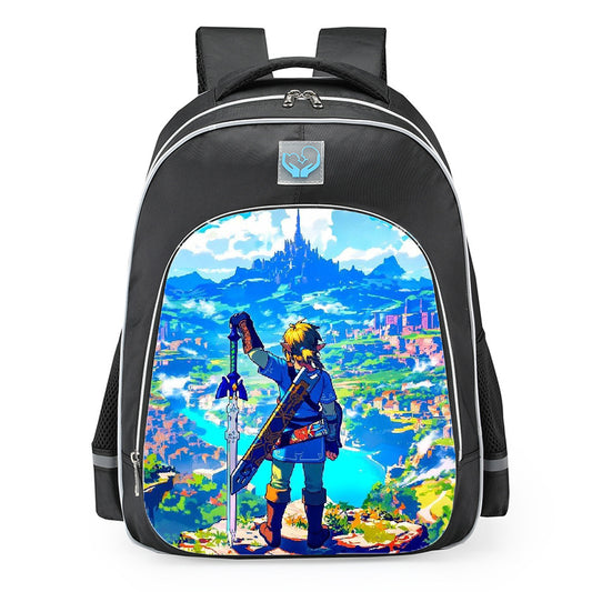 The Legend Of Zelda Link Master Sword Castle School Backpack 16inches