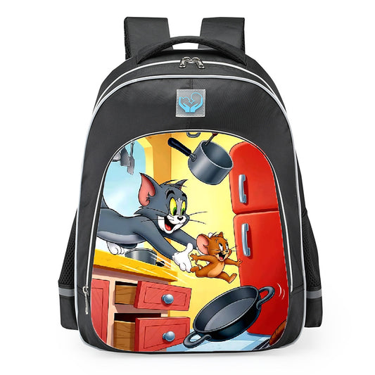 Tom And Jerry Kitchen Chaos Comedy Scene School Backpack 16inches