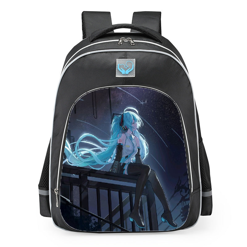 Hatsune Miku Stargazing On Rooftop School Backpack 16inches