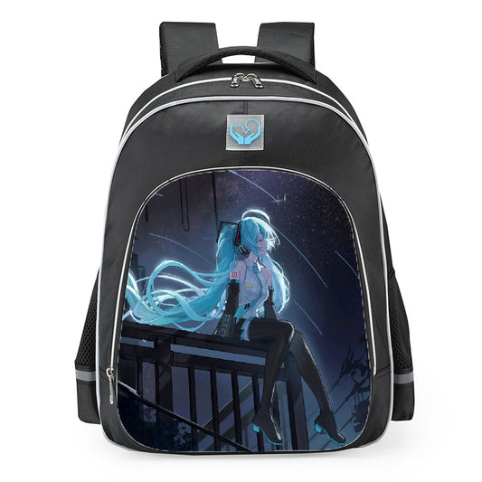 Hatsune Miku Stargazing On Rooftop School Backpack 16inches
