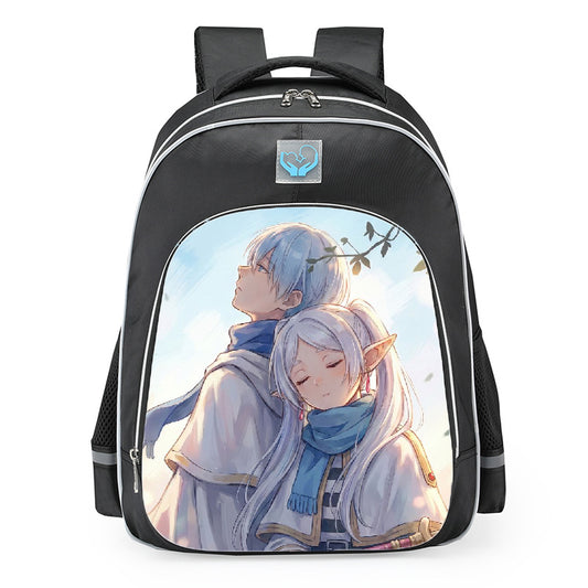 Frieren Beyond Journeys End Frieren Leaning On Himmel School Backpack 16inches