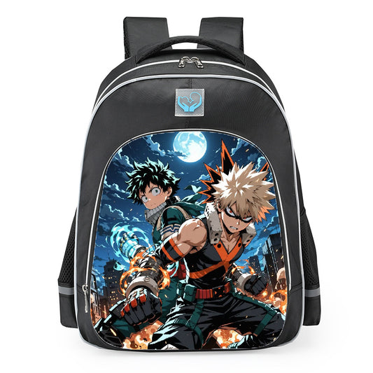 My Hero Academia Deku And Bakugo Full Moon Battle School Backpack 16inches