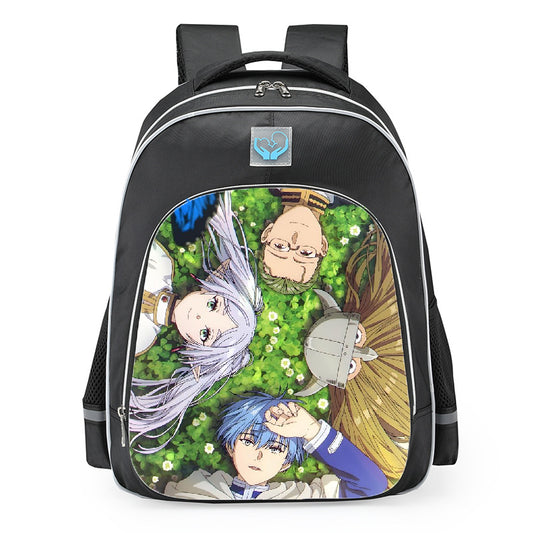 Frieren Beyond Journeys End Hero Party Lying On Grass School Backpack 16inches