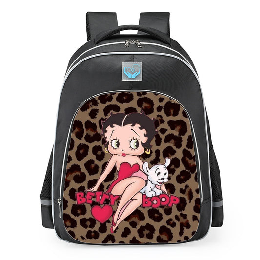 Betty Boop Leopard School Backpack 16inches Black