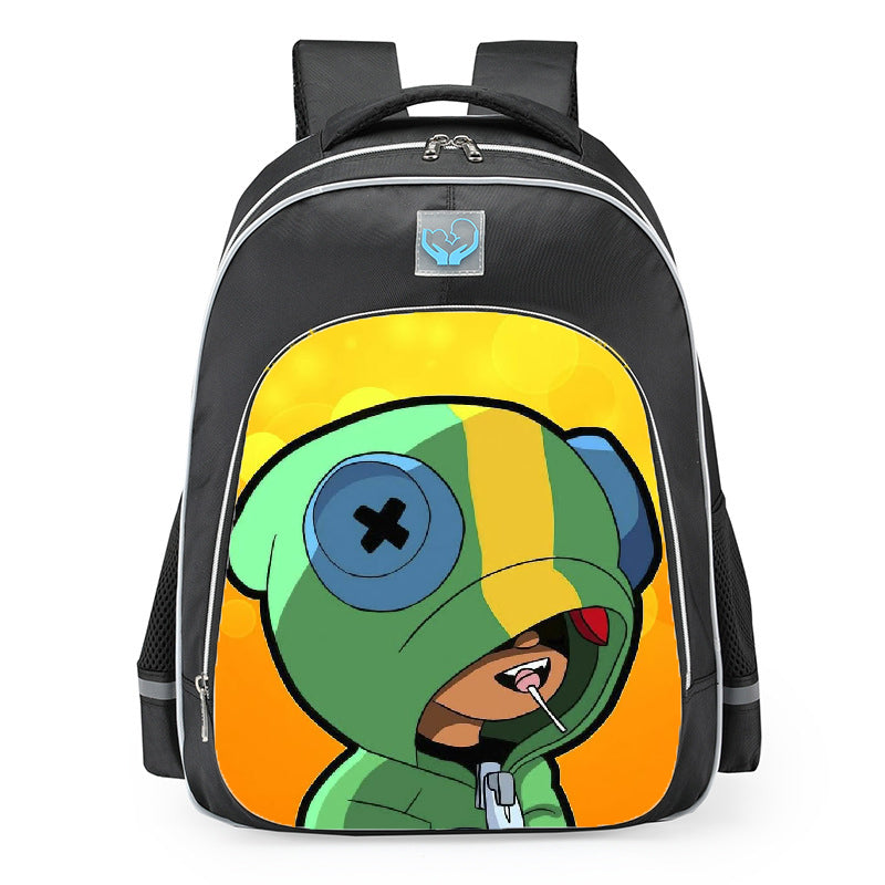 Brawl Stars Chameleon Hooded Leon School Backpack 16inches