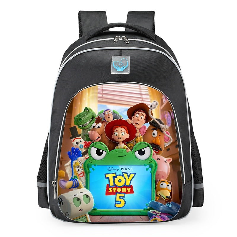 Toy Story 5 Characters Logo School Backpack 16inches Black