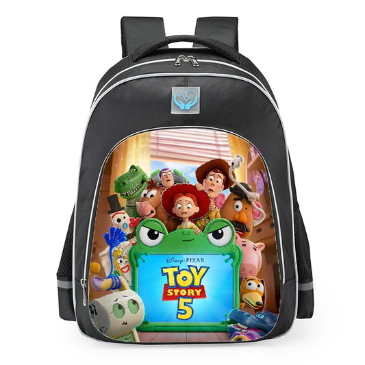 Toy Story 5 Characters Logo School Backpack 16inches Black