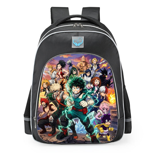 My Hero Academia Class 1A Full Group Heroes School Backpack 16inches