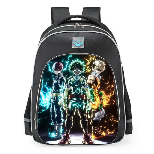 My Hero Academia Deku Bakugo Todoroki Origin Trio Anime School Backpack 16inches