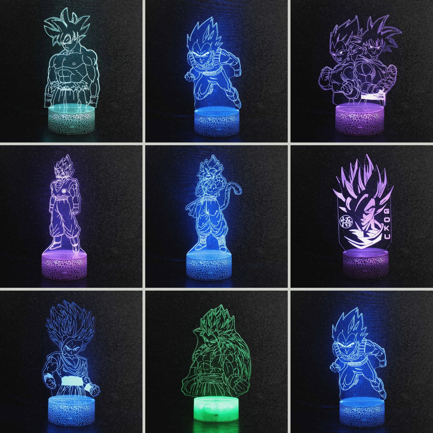 Dragon Ball 3D Multi Color LED Night Light Anime Peripheral Toy Figure Lamp Ornaments Creative Decorative Lighting / 14 Available Designs