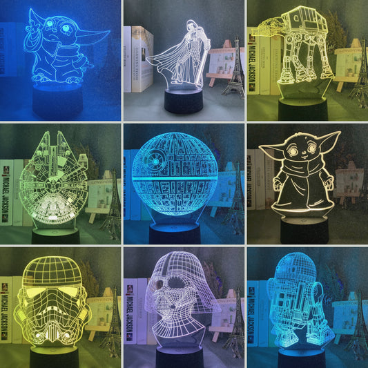 Star Wars 3D Multi Color LED Night Light Peripheral Toy Figure Lamp Ornaments Creative Decorative Lighting / 22 Available Designs