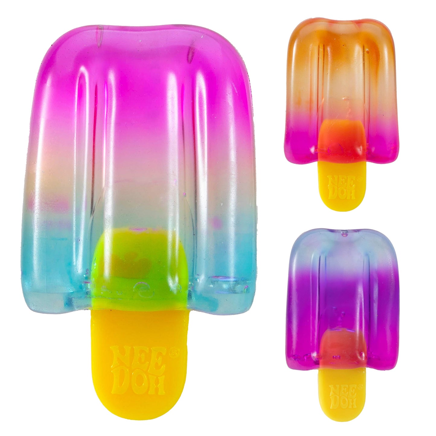 NeeDoh Nice-Sicle Sensory Squeeze Squish Toy Orange Pink Purple