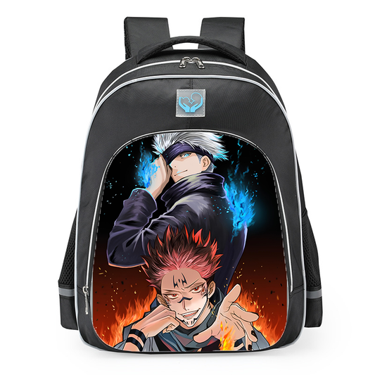 Backpack with anime character design on a white background