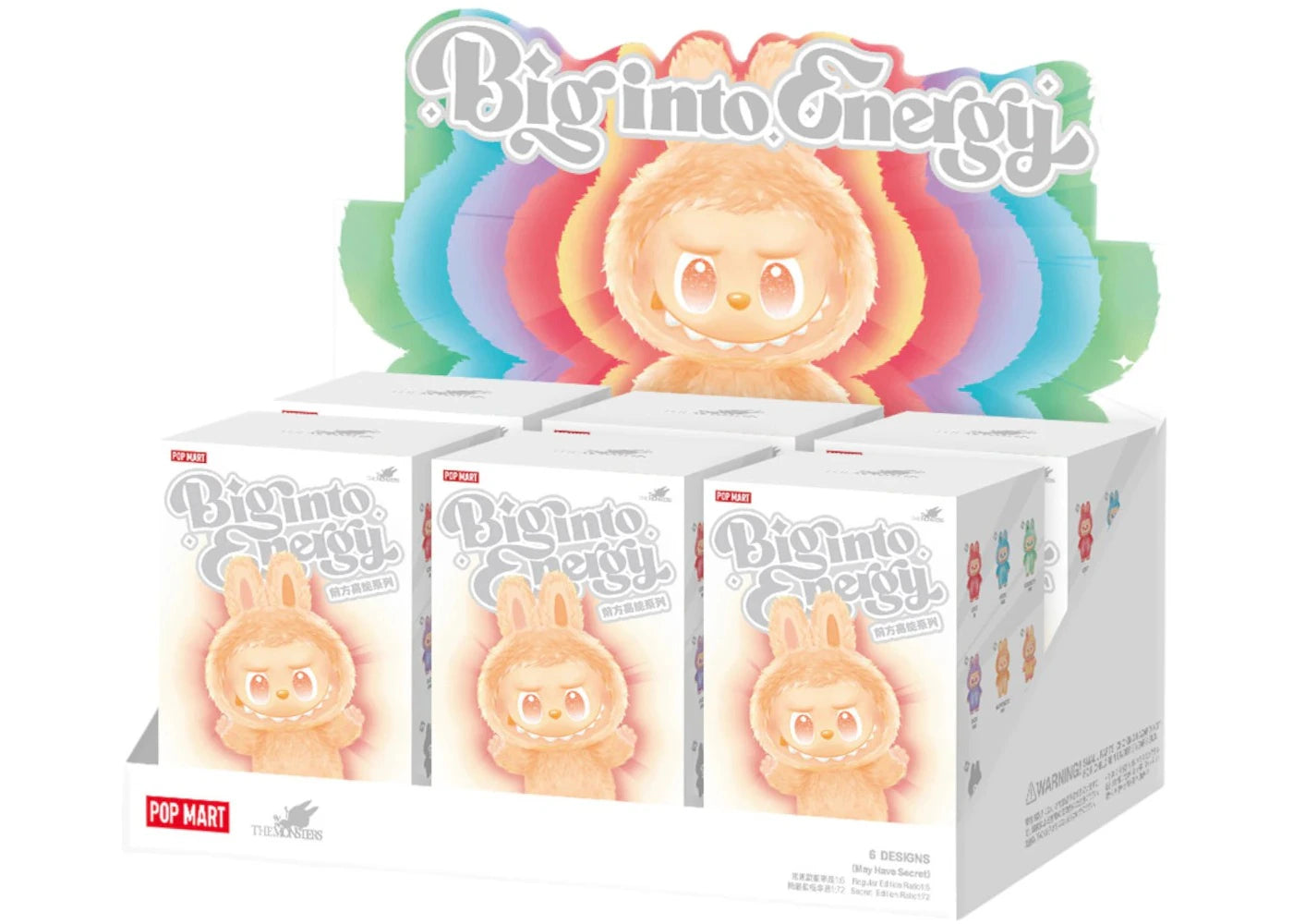 Labubu The Monsters Big Into Energy Series Vinyl Plush Pendant Pop Mart Box of 6 Blind Boxes