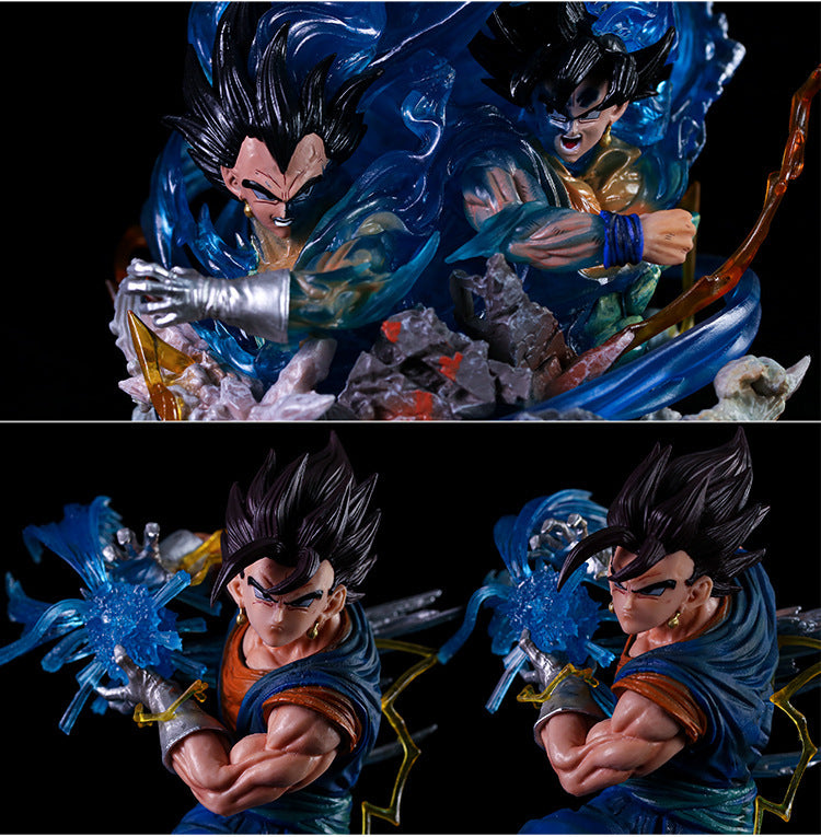 Dragon Ball GK Vegito Kamehameha PVC LED Saiyan Ornament Figurine with changeable heads