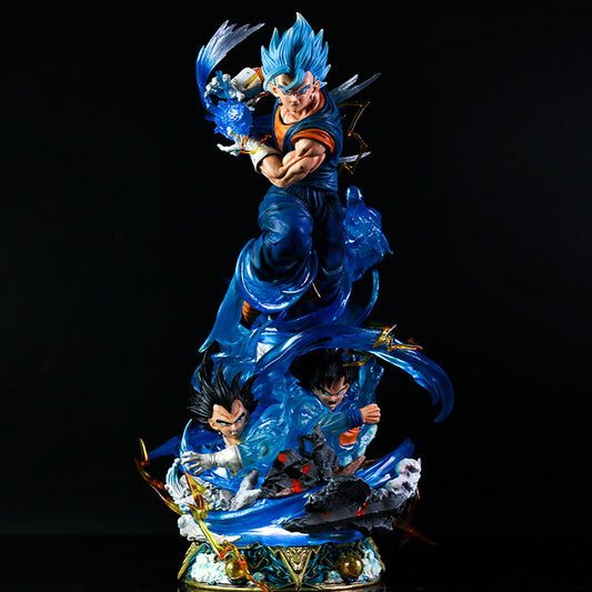 Dragon Ball GK Vegito Kamehameha PVC LED Saiyan Ornament Figurine with changeable heads