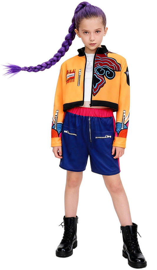 Girls K-Pop Demon Hunters Rumi Costume - Shirt Jacket Pants Set Kpop Rumi Cosplay