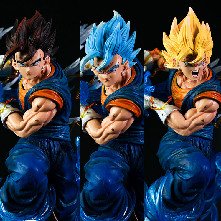 Dragon Ball GK Vegito Kamehameha PVC LED Saiyan Ornament Figurine with changeable heads