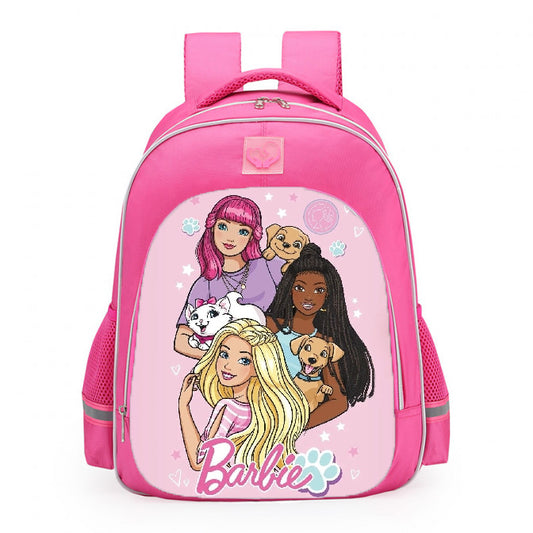 Barbie Friends And Pets School Backpack 16inches Pink