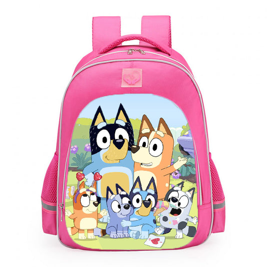 Bluey Family And Friends Backyard Adventure School Backpack 16inches Pink