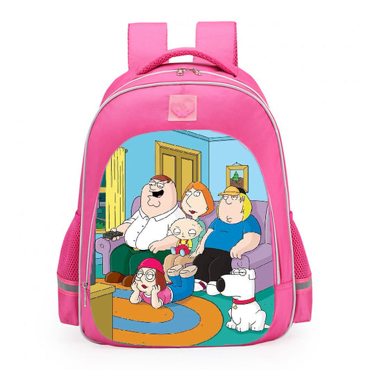Family Guy Classic Living Room Portrait School Backpack 16inches Pink