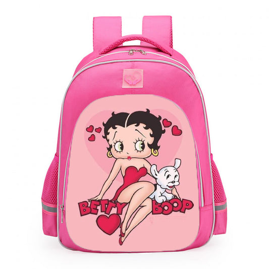 Betty Boop And Pudgy School Backpack 16inches Pink