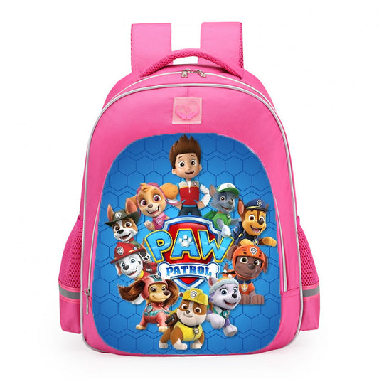 PAW Patrol Ryder And Pups Shield Logo School Backpack 16inches Pink