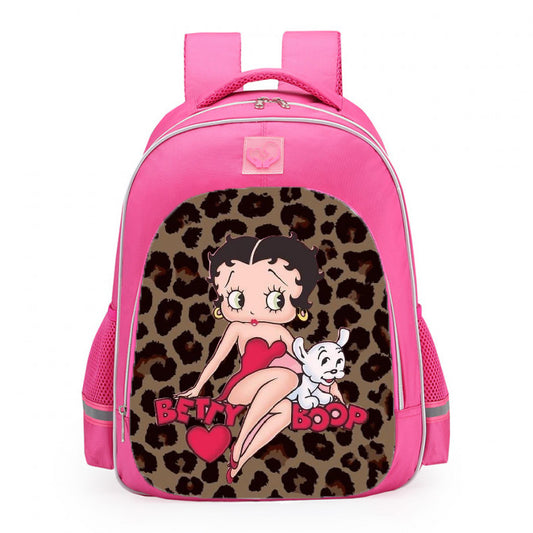 Betty Boop Leopard School Backpack 16inches Pink