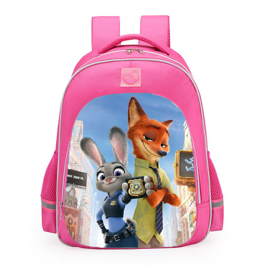 Zootopia Judy Hopps Nick Wilde City Street School Backpack 16inches Pink