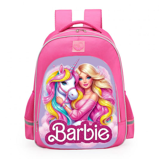 Barbie And the Magic Unicorn School Backpack 16inches Pink