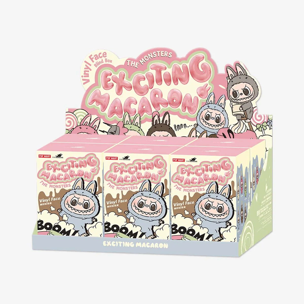 Pop Mart Labubu The Monsters Tasty Macaron Exciting Macaron Vinyl Face Plush Box of 6 Blind Boxes