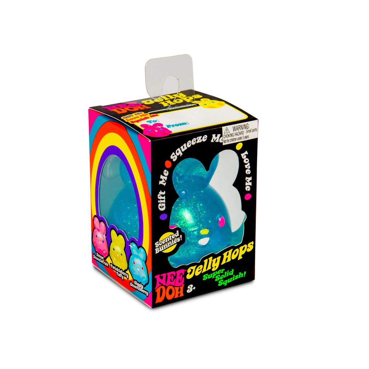 NeeDoh Jelly Hops Sensory Squeeze Squish Toy Blue Pink Yellow