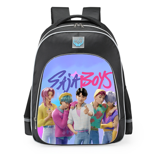 K-Pop Demon Hunters Saja Boys Group Portrait Kpop Anime School Backpack 16inches