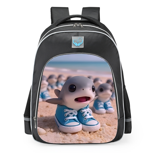 Italian Brainrot Tralaleritos Custom School Backpack 16inches Black