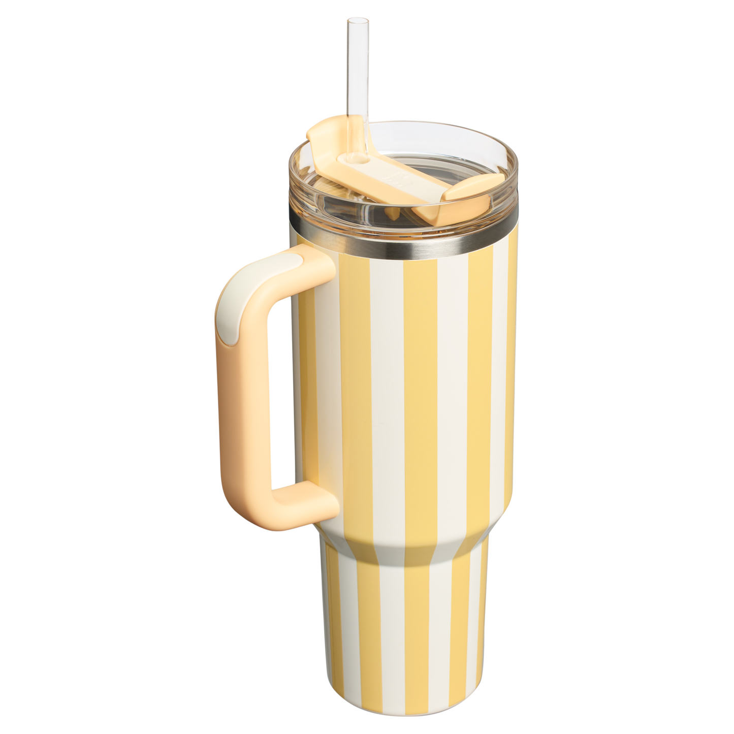 The Stanley Vintage Quencher H2.0 FlowState Tumbler 40oz 1.18L Butter Cabana Gloss Striped Yellow