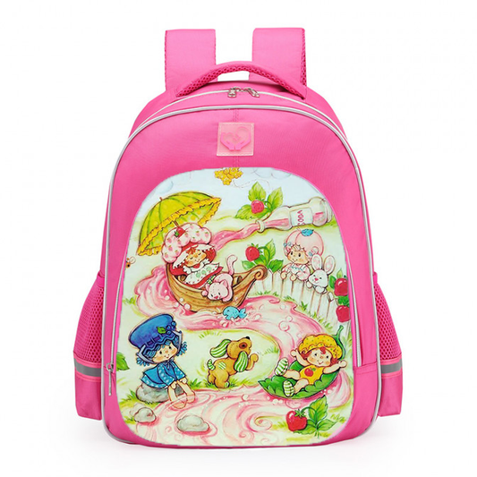 Strawberry Shortcake Strawberry Cute Vintage Pattern School Backpack 16inches