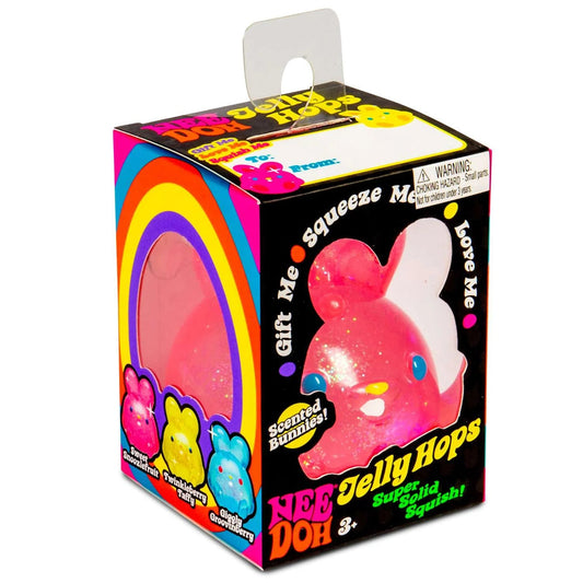 NeeDoh Jelly Hops Sensory Squeeze Squish Toy Blue Pink Yellow